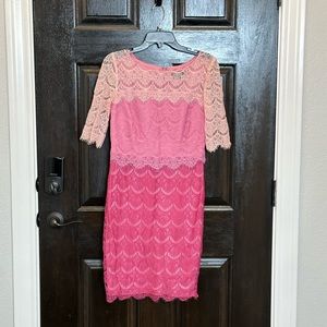 Signature by Sangria Pink Ombré Lace Dress Size 4